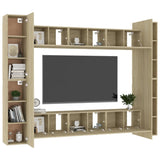 10 Piece TV Cabinet Set Sonoma Oak Engineered Wood 3078967
