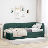 Corner Bed Frame with Headboard Dark Green 80 x 200 cm Velvet 42016515
