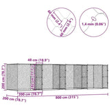 Dog Cage Silver 800 x 200 x 200 cm Galvanised Steel 3368308