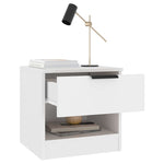 Bedside Cabinets 2 pcs White Engineered Wood 811251