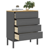 Chest of Drawers FLORO Grey cm Solid Wood Pine 374010