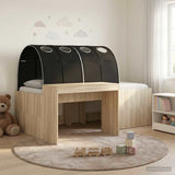 Bed with Tunnel 3 pcs Artisian Oak and Black Engineered Wood 3423700