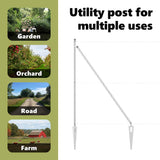 Ground Spike Fence Post 7 pcs Silver Powder-Coated Steel 42004280