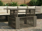 Garden Table Grey 100 x 55 x 37 cm PE Rattan and Glass 42035137