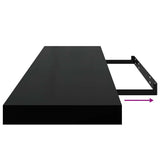 Floating Wall Shelves 2 pcs Black 90x23.5x3.8 cm MDF 323839