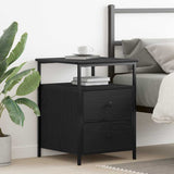 Bedside Cabinet Black Oak 34 x 35.5 x 50 cm Engineered Wood 862921
