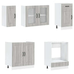 ZNTS 8 Piece Kitchen Cabinet Set Kalmar Grey Sonoma Engineered Wood 3314797