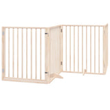 Dog Gate with Door Foldable 8 Panels 640 cm Poplar Wood 3155558