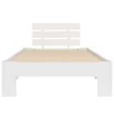 Bed Frame without Mattress White Solid Pine Wood 100x200 cm 283155