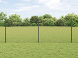 Chainlink Fence with Post 10 x 1.2 m PVC-Coated Steel Grey Mesh 3336261