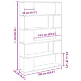 TV Cabinet Set Black Oak 100 x 24 x 155 cm Engineered Wood 862698