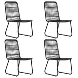 Dining Set Black Poly rattan, powder-coated steel, glass Regular 3060250