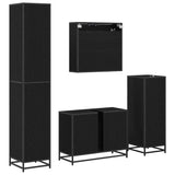 Bathroom Furniture Set 4 pcs Black Oak Engineered Wood 3402316