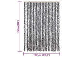 Fly Curtain Grey and Black and White 100x230 cm Chenille 377338