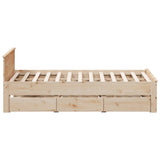 Bed Frame without Mattress with Headboard 150x200 cm King Size Solid Wood Pine 3308762