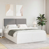 Bed Frame with Upholstered Headboard Light Grey 135 x 190 cm 3398173