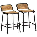 Bar Stools 2 pcs 46x35.5x70 cm Solid Wood Rough Mango 4013534