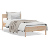 Bed Frame without Mattress 75x190 cm Small Single Solid Wood Pine 842782