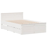 Bookcase Bed without Mattress White 135x190 cm Double Solid Wood Pine 3308937