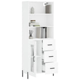 Highboard White 69.5x34x180 cm Engineered Wood 3189517