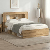 Bed Frame with Storage Artisan Oak 140 x 190 cm Engineered Wood 3433486