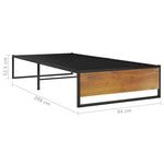 Bed Frame without Mattress Black Metal 90x200 cm 324813