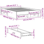 Bed Frame with Drawers without Mattress White 120x200 cm 3280391