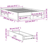 Bed Frame with Drawers without Mattress White 120x200 cm 3280391