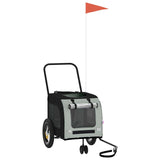 Pet Bike Trailer Grey and Black 54.5 x 120 x 161 cm 93846