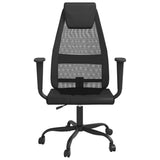 Office Chair Black Mesh Fabric and Faux Leather 353023