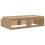 Storage Bed Frame Artisan oak 100 x 200 cm Engineered wood 3335188