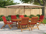 7-Piece Garden Dining Set Natural Solid Acacia Wood 3434492