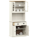 Highboard VIGO White 78x40x175 cm Solid Wood Pine 3188302