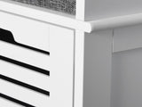 Shoe Storage Bench with 3 Drawers & Removable Grey Seat Cushion Hallway Organisation furniture T3398P329510