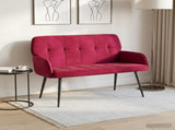 2 Seater Sofa with Metal Legs 2-Seater Wine Red Velvet 42051056