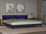 Bed Frame with LED Strip Lights Black 180 x 200 cm Faux Leather 42027995