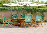 7 Piece Garden Dining Set Leaf Pattern Fabric and Solid Wood 3281728
