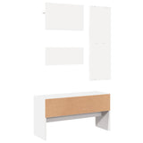 4 Piece Hallway Furniture Set White Engineered Wood 847919