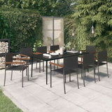 9 Piece Garden Dining Set Black 3099424