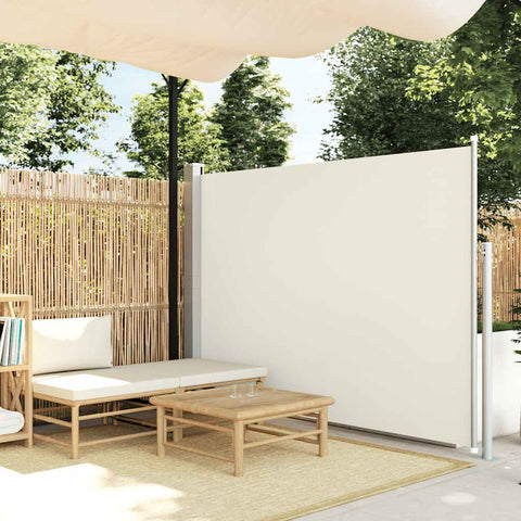 Patio Retractable Side Awning 170x300 cm Cream 48365
