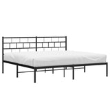 Metal Bed Frame without Mattress with Headboard Black 180x200cm 355663