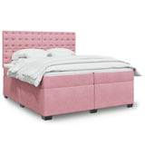 Box Spring Bed with Mattress Pink 200x200 cm Velvet 3291019
