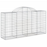Arched Gabion Baskets 3 pcs 200x50x100/120 cm Galvanised Iron 3146321