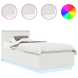 Bed Frame with Headboard White 100 x 200 cm Engineered Wood 3408103