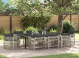 Garden Dining Set 9 pcs Light Grey Powder-Coated Steel 3380668