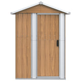 Garden Shed Brown 126x97.5x177 cm Galvanised Steel 316236