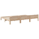Family Bed Frame No Mattress 240x200 cm Solid Wood Pine 3324571