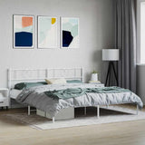 Metal Bed Frame without Mattress with Headboard White 180x200cm 355516