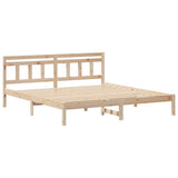 Bed Frame Brown 200 x 200 cm Solid Pine Wood 872359