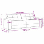 Sofa Set with Cushion 2 pcs Cream 221 x 78 x 80 cm Fabric 3324717